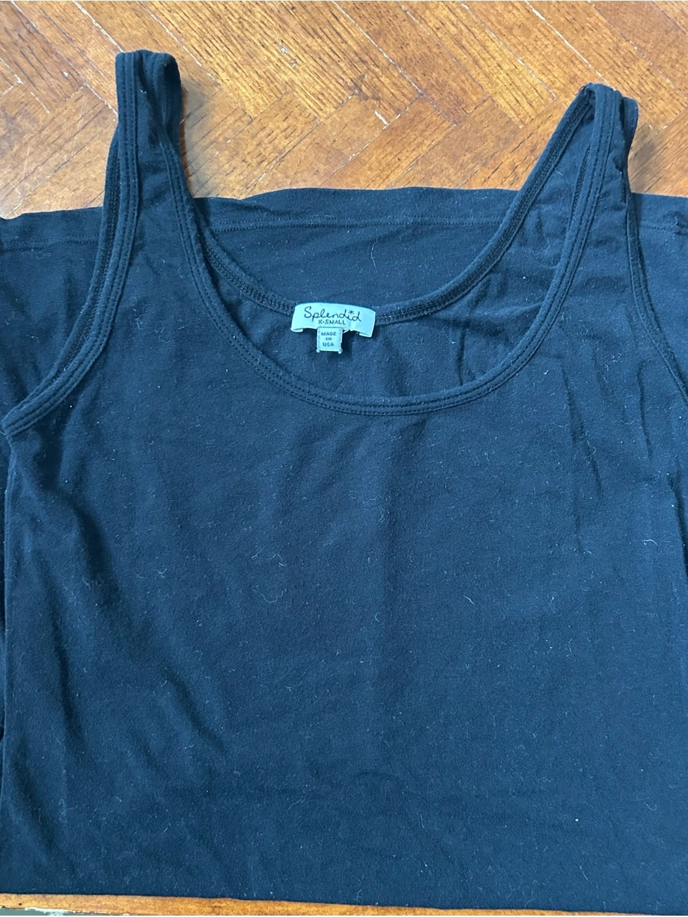 Splendid Black Scoop Neck Tank Top, XS